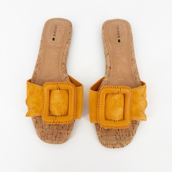 Birdies The Kiwi Goldenrod Suede Yellow Sandal - Picture 2 of 6